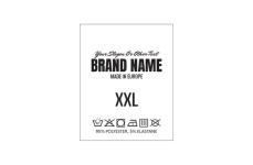 Wäscheetiketten mit Größe Modell TC-M300 Wäscheetiketten mit Pflegesymbolen Model TC-M300