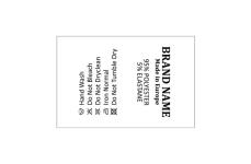 Wäsche-Etiketten Modell TC-M335 Wäscheetiketten mit Pflegesymbolen Model TC-M335