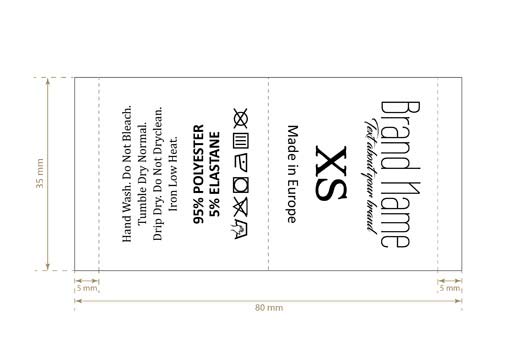 Wäscheetiketten mit Größe Modell TC-M337